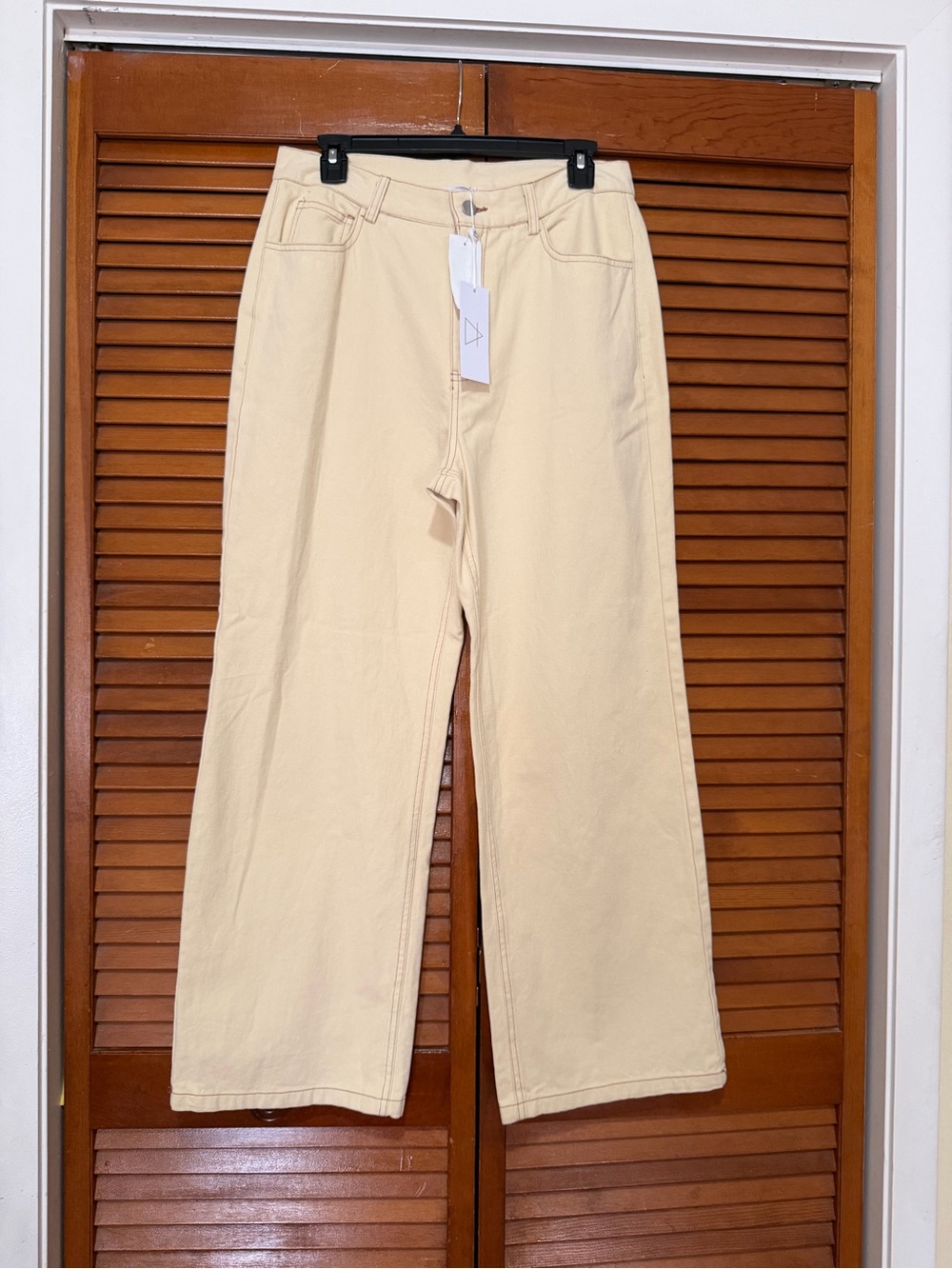 Sage Wide Leg Pants (jeans)NWT, Size L in Butter Color